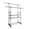 Nyana Home Maxi Coat Rack with Wheels 155x79x42 Cm Clothes Hanger and Organization 2 Heights