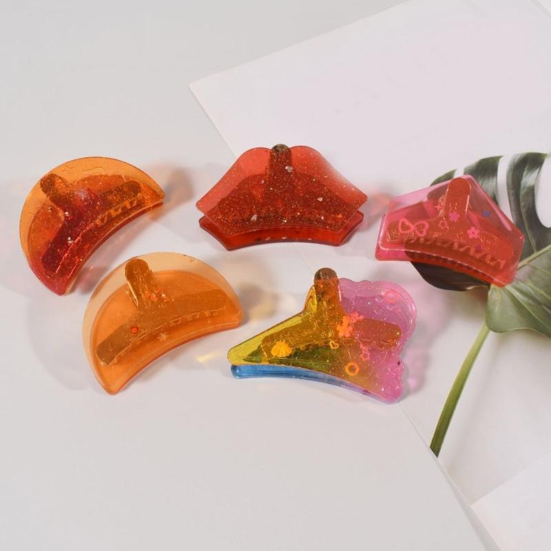 Flexible Silicone Jewelry Mold For Handmade Resin Hair Accessories Moon Crescent Ice Cream Designs Hairpin Mould