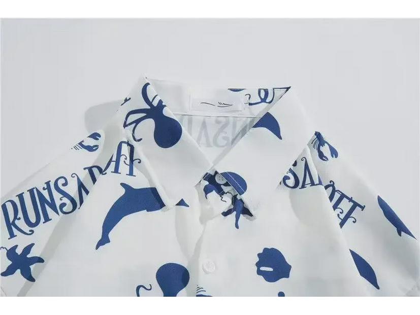 Men's Summer Loose Fit Luffy Pirate King Graffiti Shirt - Trendy Short Sleeve All-Match Style