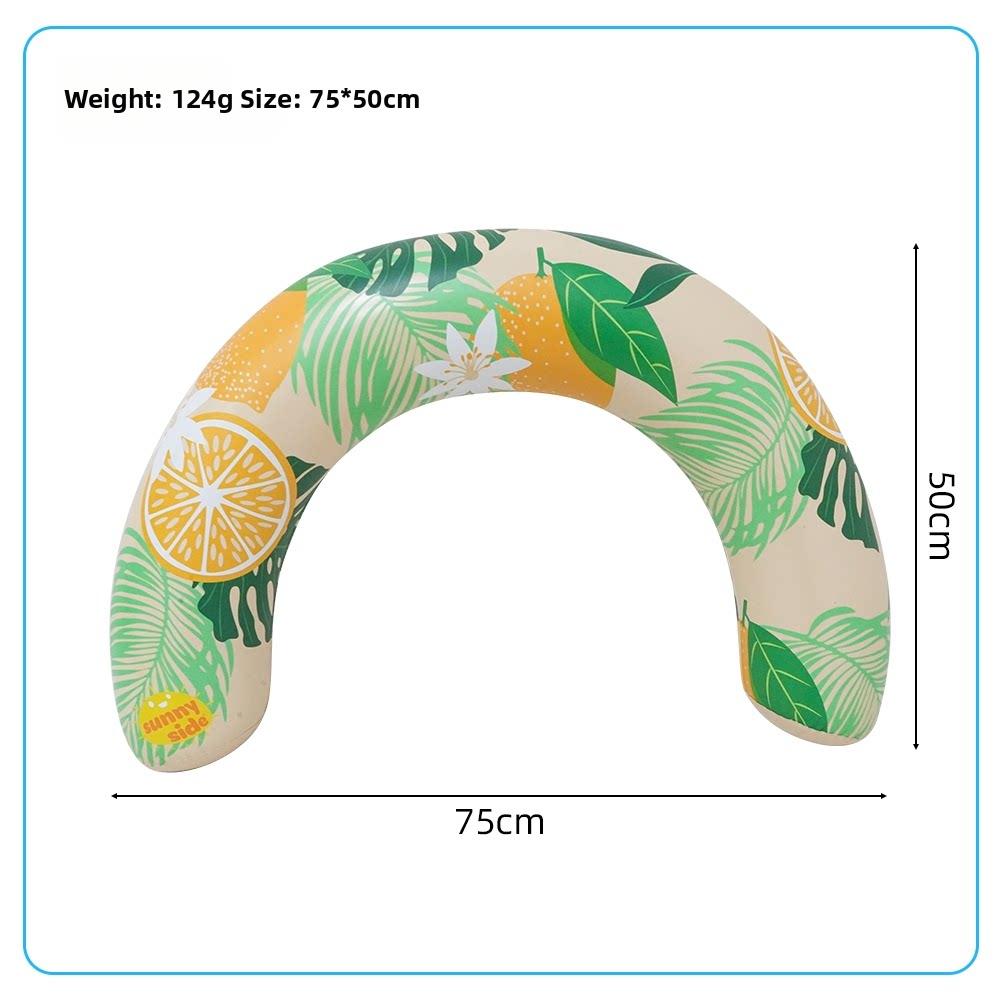 U Shaped Inflatable Swim Ring Pool Floatie Comfortable Neck & Back Support Floating Tube for Pool Beach Water Sports