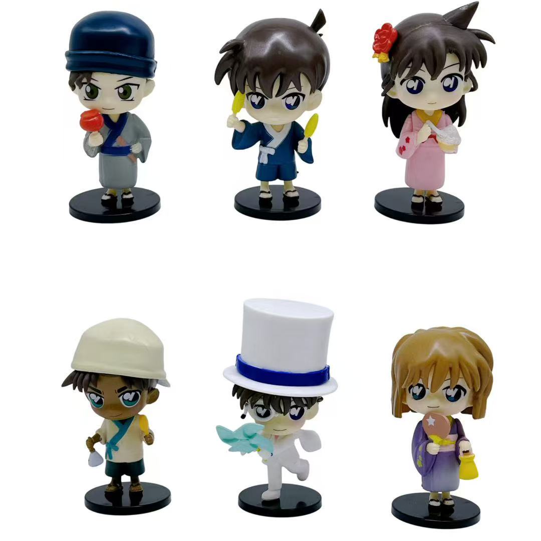 

6Pcs/Set Detective Conan Summer Garden Party Series Mysterious Surprise Box Conan Edogawa Mouri Ran Haibara Ai Figure Model Toy