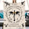 Fantasy Dragon Blanket Cozy Soft Throw with Celestial Design for Living Room Decor - Features Inspiring Quotes and Colorful Elem