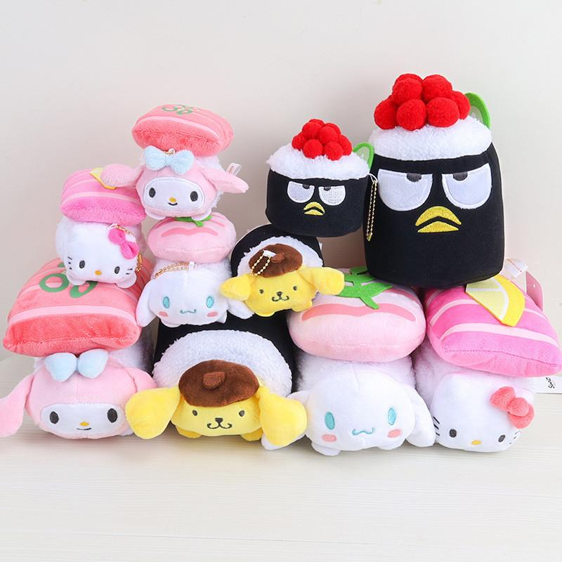 Cute Sanrio Cinnamoroll Sushi Plush Toy Ultra-soft Short Plush 20cm Stuffed Doll