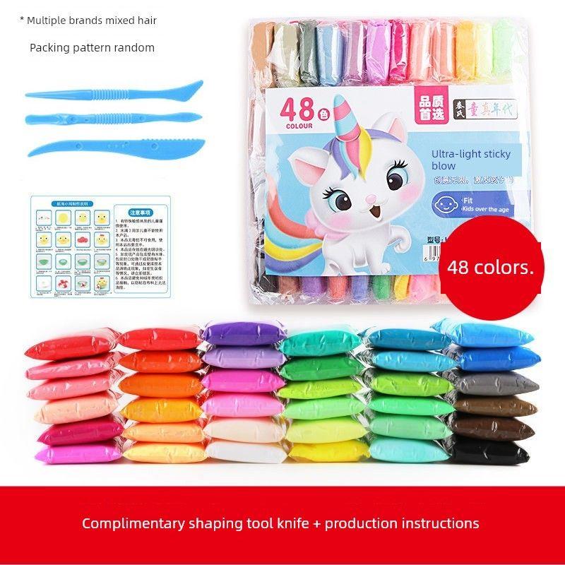 

Детский сад Пластилин Сверхлегкая глина 24 цвета 36 цветов Безопасный для детей Ручная работа Сделай сам Космос Цветная грязь Игрушки [Dosing recommend] 48 color bag/delivery tool