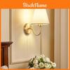 American Style Wall Lamp With Fabric Shade For Bedroom And Hotel Corridor Decor