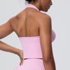 Elegant Backless Halter Yoga Bra – Seamless Breathable Sports and Fitness Vest