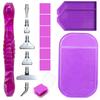 Harz Diamantmalerei Stift Set mit 6 austauschbaren Metallspitzen 6 Wachsblöcken 2 Sortierschalen und Bohrmatte für 5D Diamantmalerei Bastelbedarf