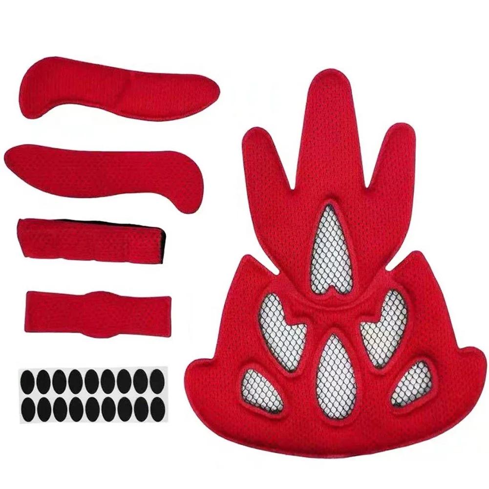 

Motorcycle Cycling Sport Sealed Sponge Helmet Inner Padding Kits Foam Pads Kits Lining Protection Helmet Accessories Universal червоний