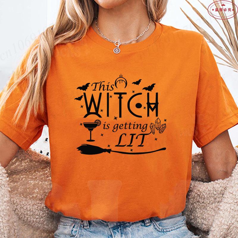 Halloween Bachelorette Party Tshirt This Witch Is Getting Hitched Tees Brides Crew Shirt Women Halloween Bridesmaid Tops