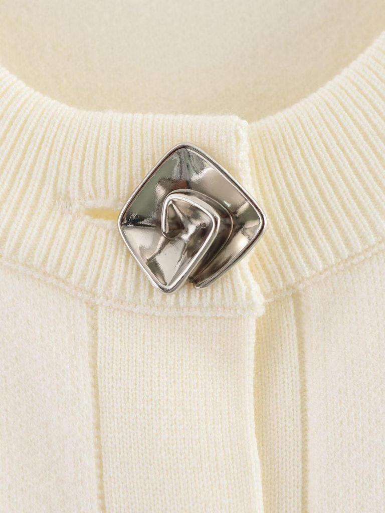 2025ZA Women's Spring/Fall Fashion Buttoned Knitted Cardigan & Skirt Set