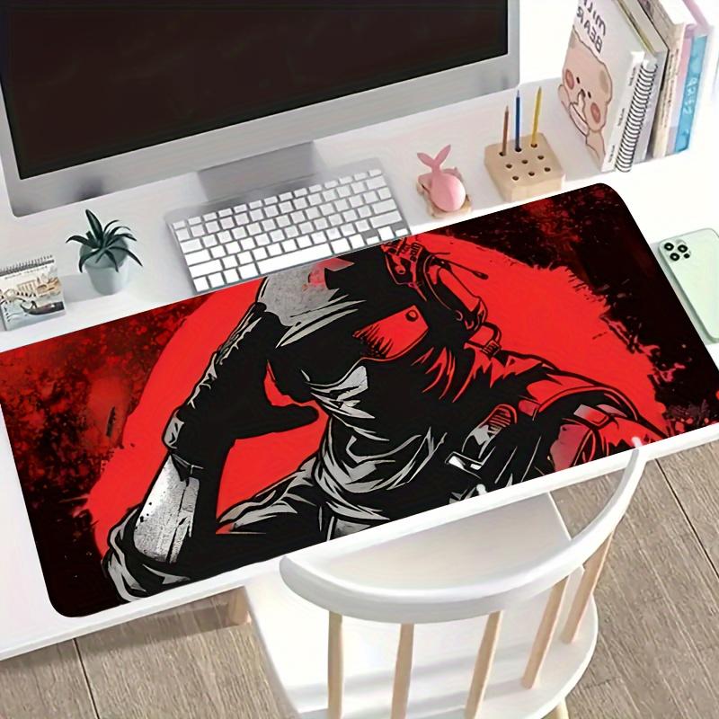 Extended Gaming Mouse Pad Red Soldier Design Large Rubber Mouse Mat Desk Pad Non-slip Base Office Gaming Computer Accessories