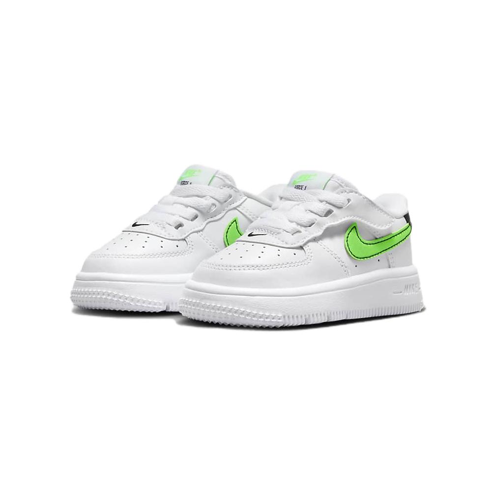 Nike Force 1 Low EasyOn TD Białe Zielone Uderzenie Dziecięce Sneakersy Czarne FN0236-106
