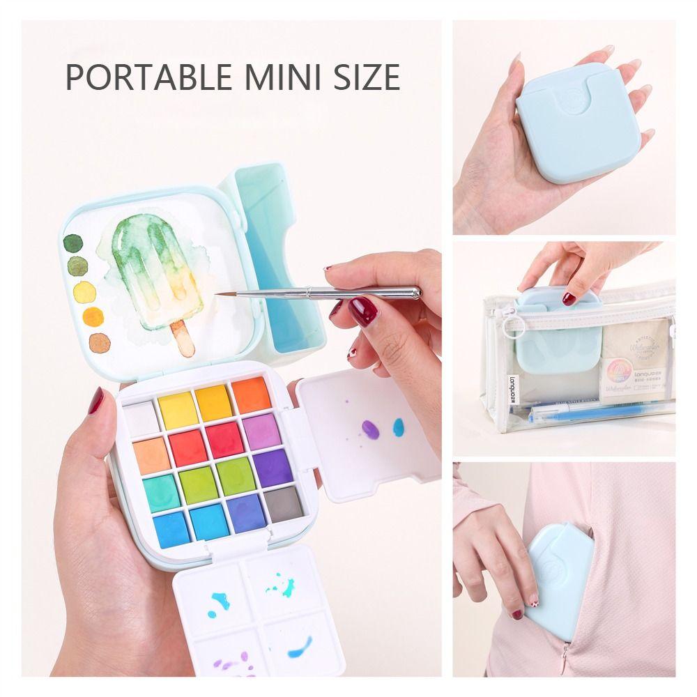 16 Colors Watercolor Sets Mini Painting Pigments  for Art Drawing Sketching