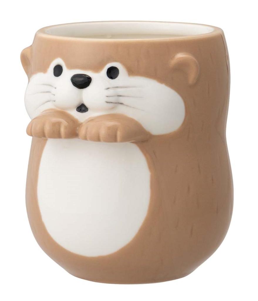 Decor Corporation Softly Soete Teacup Otter Latte D9 Size Approx. W7.8 H9.3 KW-38302