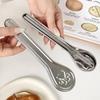 With Cat Paw Box Chopsticks Spoon Set 304 Stainless Steel Curlty Set Travel Tableware Set  Office