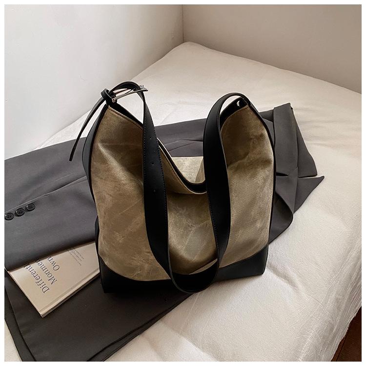Large Capacity Casual New 2025 Summer Simple PU Texture Retro New Fashion Single Shoulder Tote Bag Women's Bag
