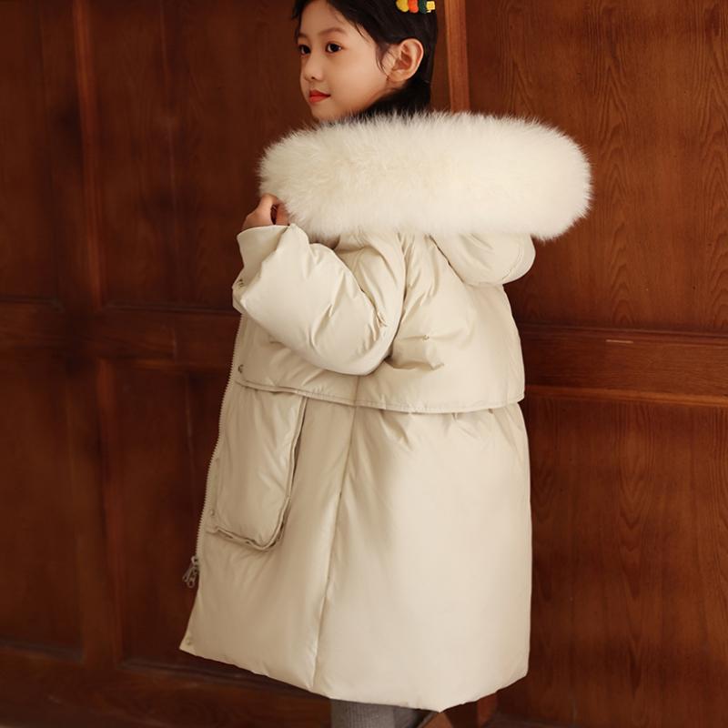 Boys' Down Jackets, Girls' Medium-length Thickened Coats, and Winter Children's Cotton-padded Clothes