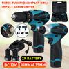 DC 12V Brushless 1/4 Inches Electric Screwdriver +Electric Drill Rechargeable Lithium Battery Power Tools with Box