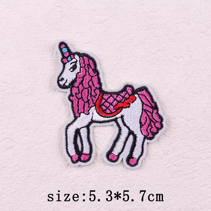 Pink Cartoon Embroidery Patch Iron On Patches For Clothing Flower Letters Patches On Clothes Sewing Fusible Patch Applique Decor