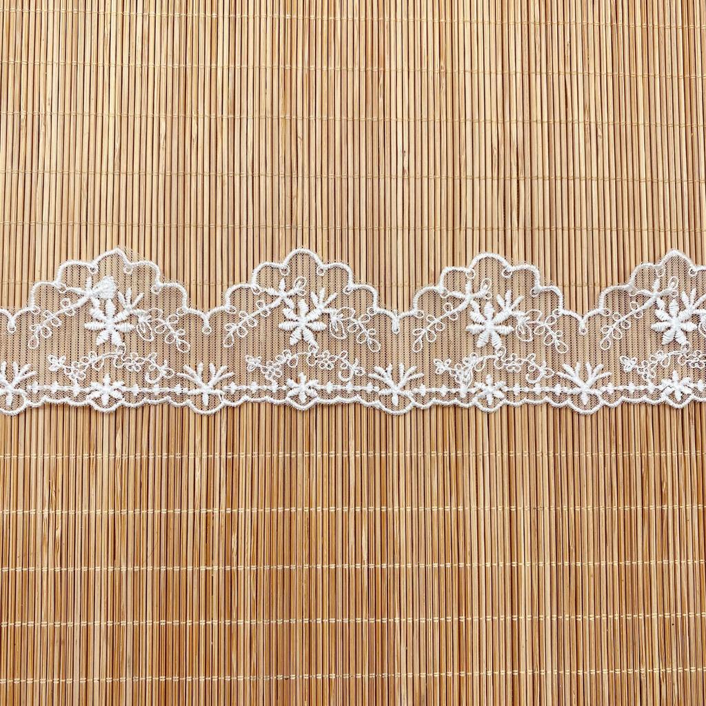 4 Metri 4,3 cm di larghezza Pizzo a rete ricamato a forma di onda bianco e nero abiti da sposa pigiami accessori rifinitura in pizzo