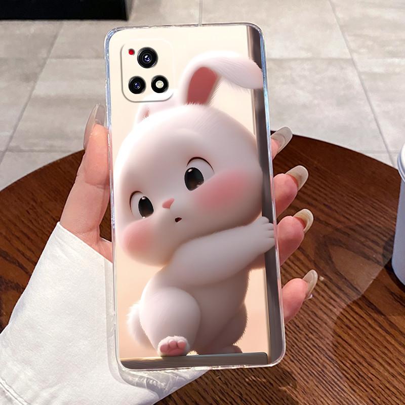 Case For Vivo Y52S Soft TPU Back Cover For Vivo Y31S Clear Silicone Jelly Shells Cute Rabbit Cat Dinasaur Phone Case Protective