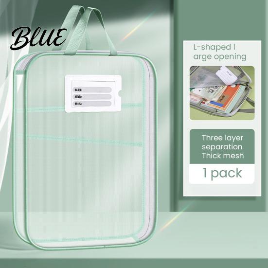 Organizzatore Documenti Leggero Busta con Zip in Rete Borsa per Documenti Formato A4 Letter 3 Scomparti Trasparente