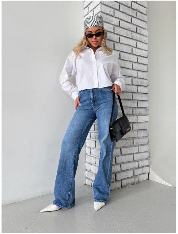 2025 Damjeans med vida ben - Höstkollektion