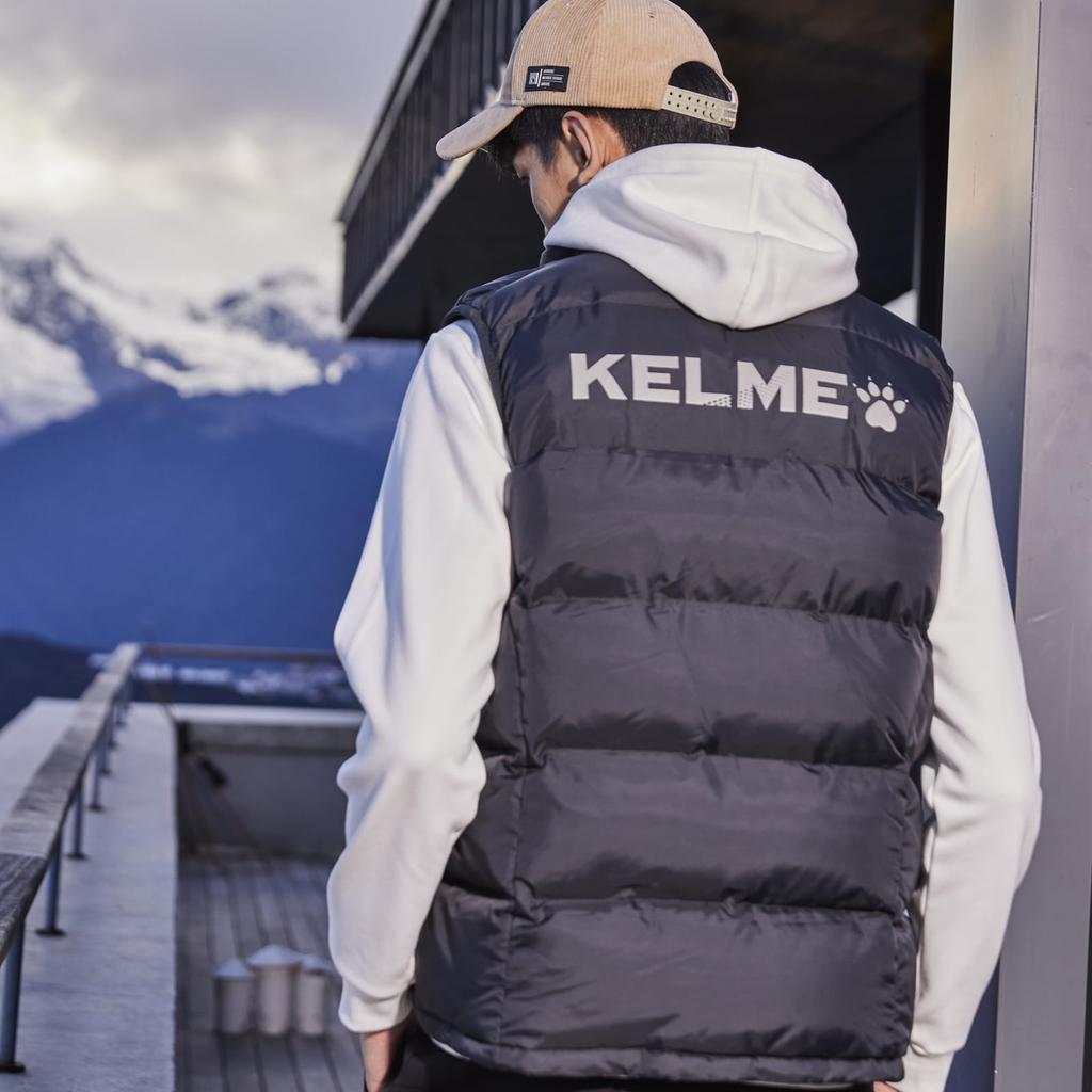 Kelme Herren Gepolsterte Ärmellose Weste, Dick, Warm, Lockerer Schnitt (Blau, Größe S)