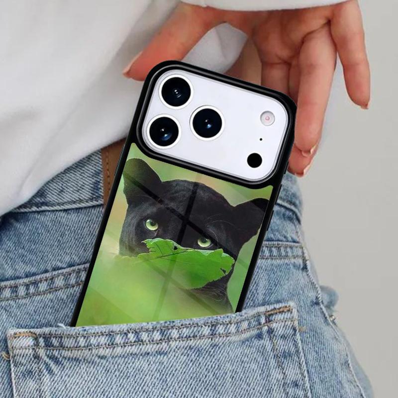 Animal Panther Phone Case for iPhone 16e 15 14 13 12 17 Pro Max Plus Air 17pro Cover Coque