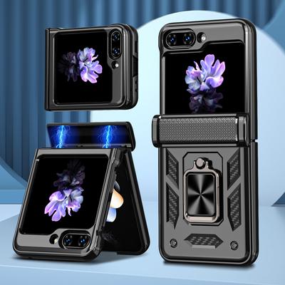 For Samsung Flip 5 5G Tempered Glass Film Hinge Armor Case for Samsung Galaxy Z Flip 5 Flip5 Zflip5 Phone Accessories Ring Cover