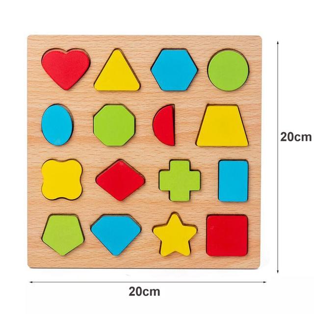 Montessori Toy Wooden Shape Peg Puzzle Educational Games For Babies Development 2 3 4 Years Children Hand Scratch Board Toy Game