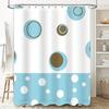 Blue Circles Polka Dot Shower Curtain for Bathroom Decor Waterproof Fabric with Rings Set