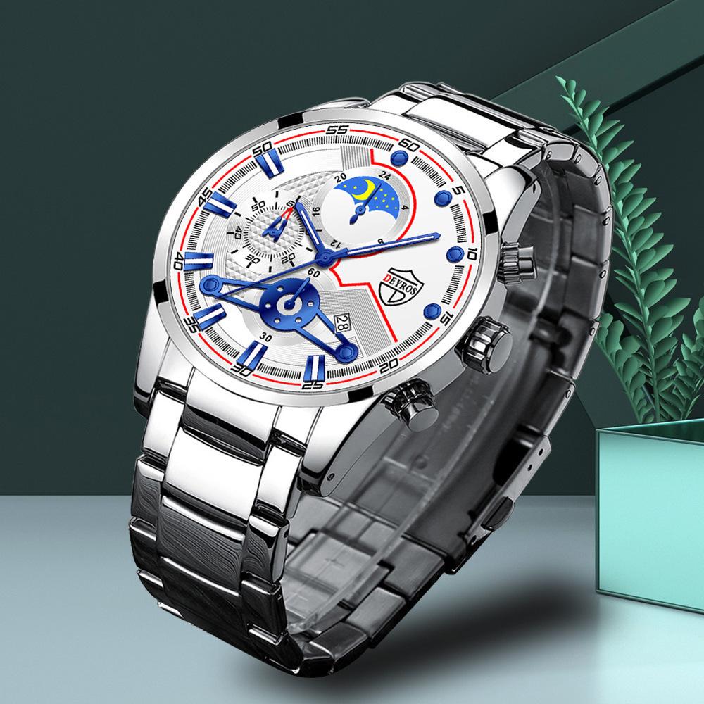 

DEYROS Новые модные мужские часы повседневные мужские часы с календарем золотые мужские деловые кварцевые часы с ремешком из нержавеющей стали