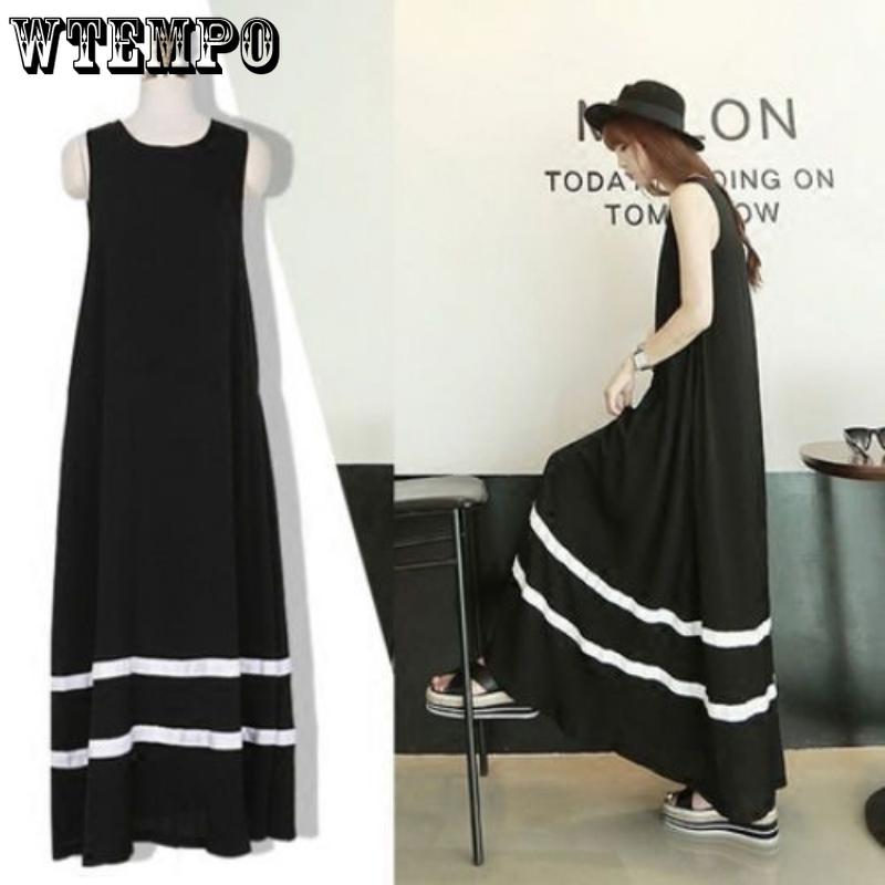Women's Long Dress Sleeveless Big Skirt Hem Dress Summer Undershirt Long Dress Large Size Temperament Loose Women's Clothing