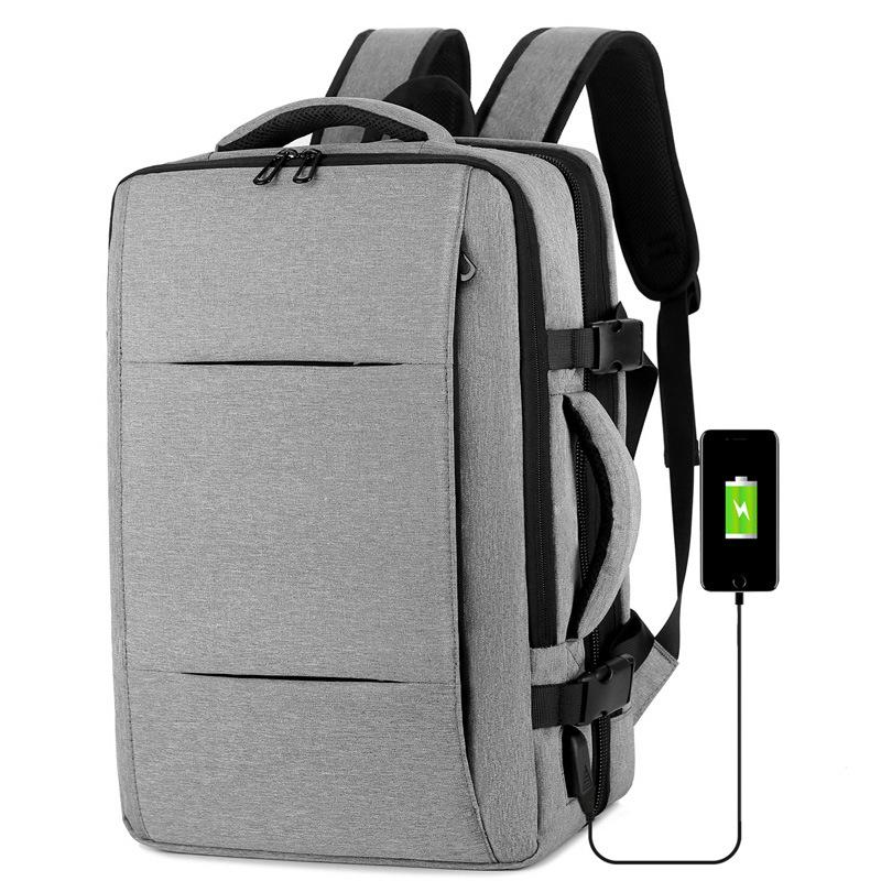 TS JYL laptop bag,Expandable Laptop Backpack Large Multi-Functional Travel Bag 17 inches серый