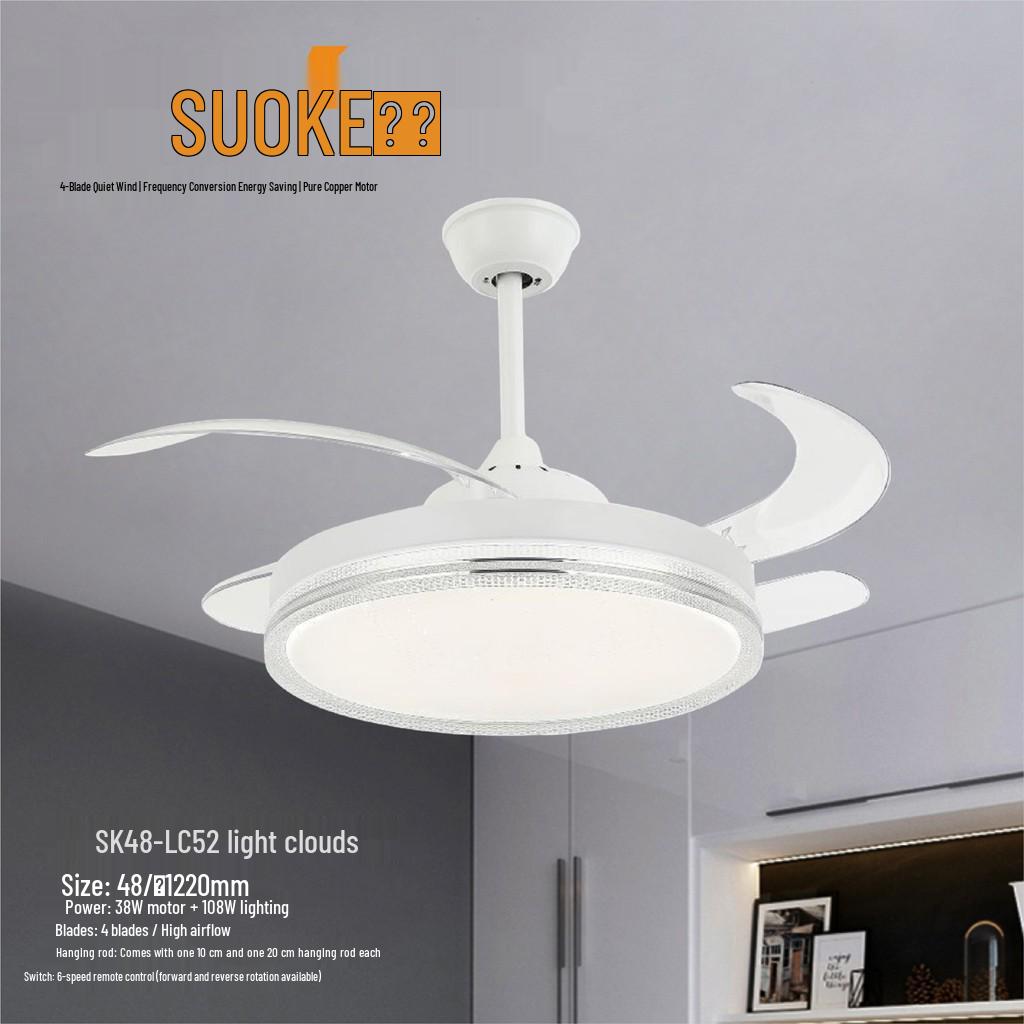Invisible Fan Light: Modern, Energy-Saving Ceiling Fan for Bedroom or Living Room