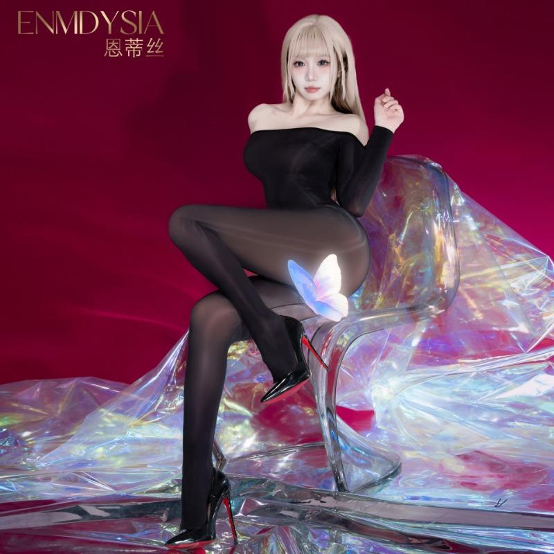 Sexy underwear Endis "hidden" oily needles, nude tights, see-through oily full-body stockings