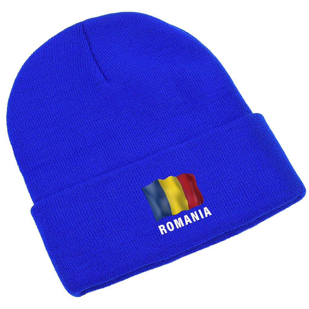 ROMANIA Flag Print Winter Hats Knitted Hat Beanie Man Cap Thermal Lightweight Knit Cap Beanie Perfect For Street Style
