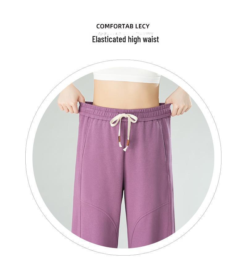 2024 Women's Korean Wide-Leg High-Waist Velvet Pants - Autumn/Winter Collection with Drawstring and Loose Fit.