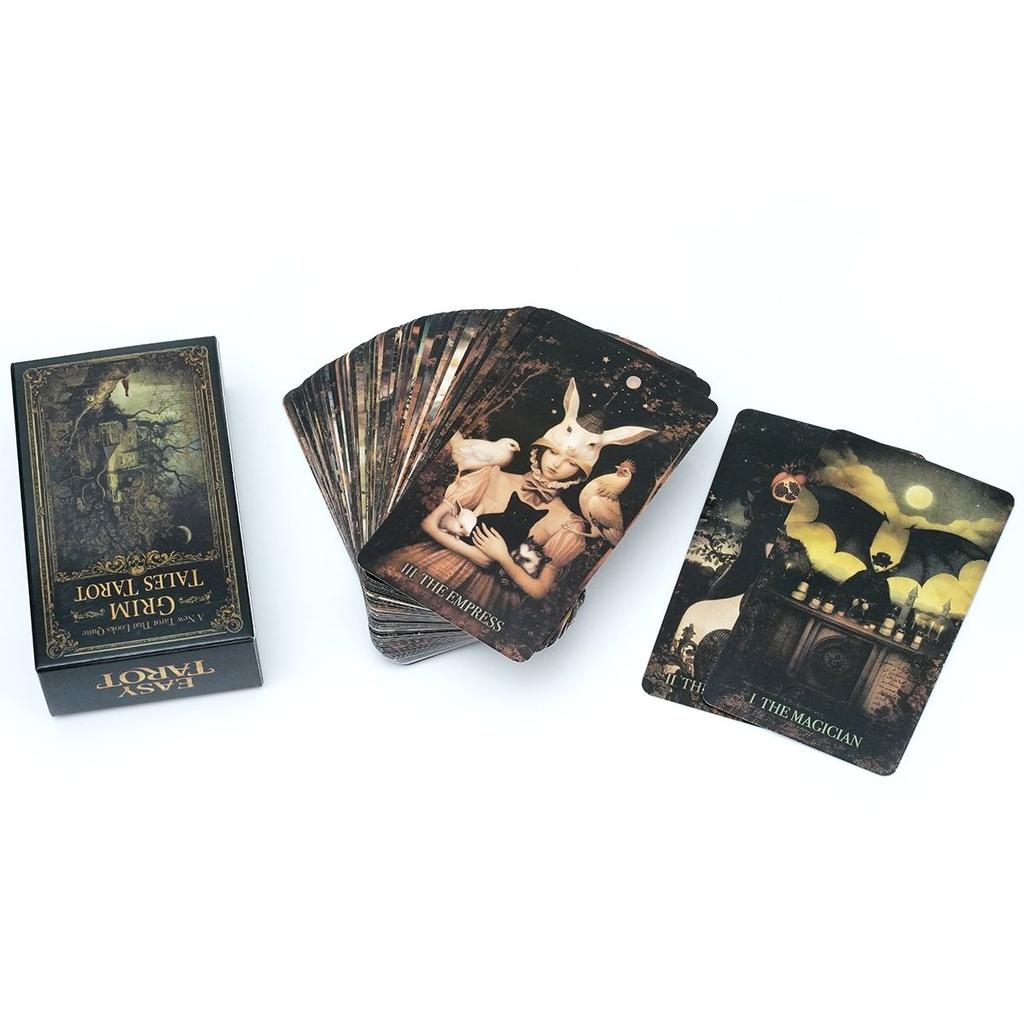 Grim Tales Tarot Deck 10,3*6cm - 78 Karten RWS Gothic Märchenkarten für Schattenarbeit, Dark Fantasy Illustriert