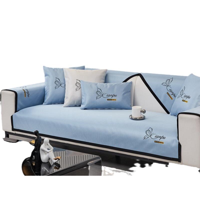Ice Silk Sofa Cushion Light Luxury High-End Cover Cloth Modern High-End Sofa Cover Non-Slip Cold Cover  New Model