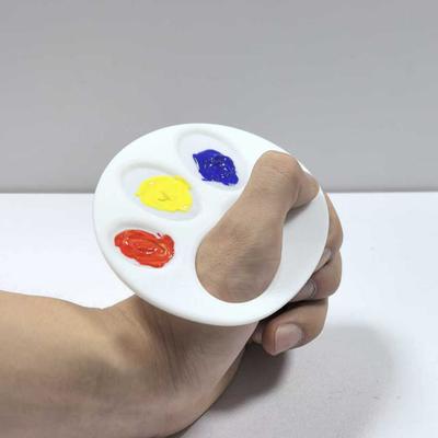 Kunststoff Farbpalette 3D-gedruckte Fingerpalette mit Handgriff Leicht zu reinigen Tragbare Malpalette für Kinder Künstler Aquarell Acryl Pigment Verwendung
