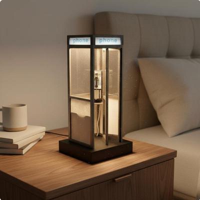 Phone Booth Lamp Uncommon Decoration Vintage Telephone Light Nostalgic Charm Box
