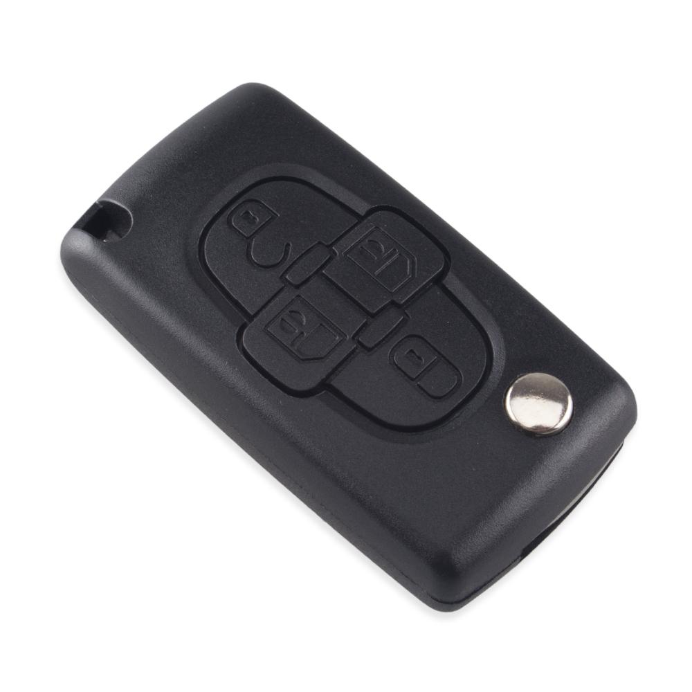 4 Buttons Flip Floding Remote Key Case Shell Fobs for Peugeot 307 308 408 1007 for Citroen C4 C5 C8 Triomphe Quatre Uncut Blade with Groove CE0523