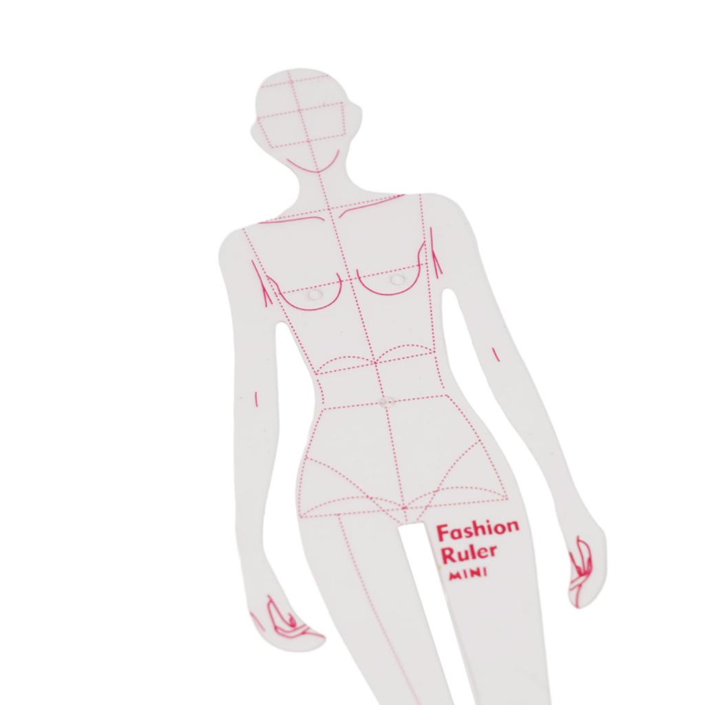 Transparent Plastic Fashion Design Ruler Set for Clothing Illustration and Tailoring Template Tools for Professional Use