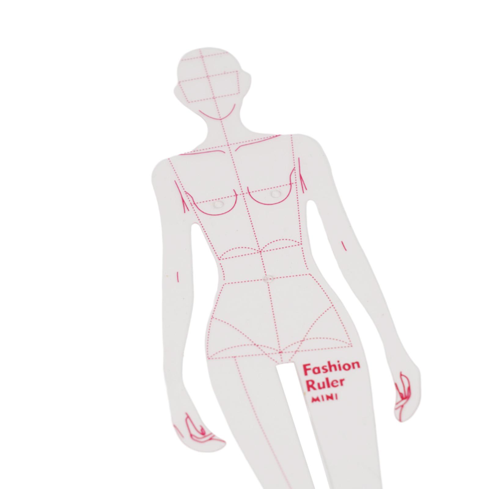 Plastic Fashion Design Template Rulers for Clothing Drafting and Tailoring with Symmetrical Style Drawing Assistance