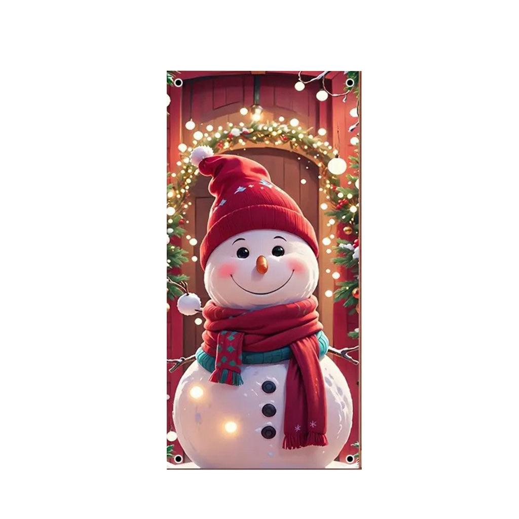 Christmas Door Curtain Decoration Holiday Doorway Hanging Decor for Indoor Home Party