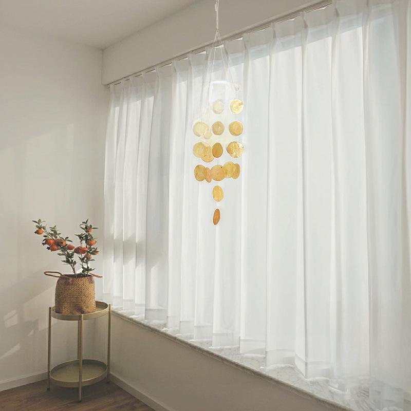 Dzwonki wietrzne w stylu INS z naturalnej muszli – dekoracja pokoju dziecięcego i sypialni, mała zawieszka, rekwizyt do fotografii, prezent urodzinowy.