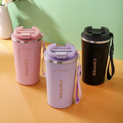 510 ml Reise-Kaffeetasse, auslaufsicher, mit versiegeltem Deckel, isoliert, umweltfreundlich, einfach mit einer Hand zu trinken, Edelstahlbecher