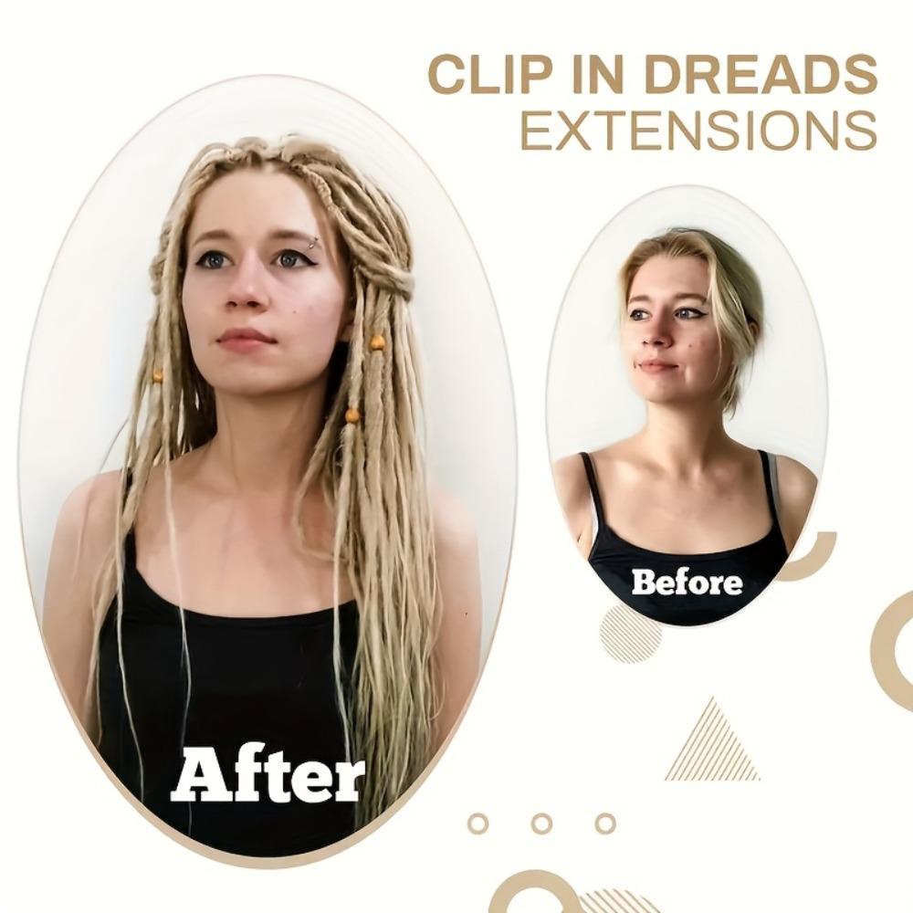 2 ks 24palcové ručně vyráběné prodlužovací dreadlocks Clip-in Hippie Dreads Příčesek Vhodné pro všechny lidi